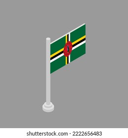 Illustration of Domonica flag Template