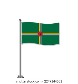 Illustration of Domonica flag Template