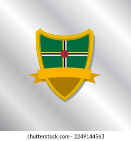 Ilustración de la plantilla de bandera de Domonica