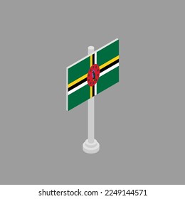 Illustration of Domonica flag Template