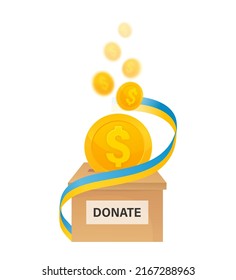 Illustration with donate ukraine. Vector illustration. Support ukraine