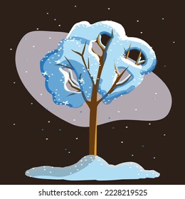ilustración hecha en el vector de color, árbol en invierno.
puede utilizarse para imprimir; pegatinas; publicidad