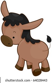 Illustration of a Donkey with its Back Turned