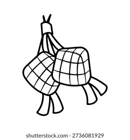 An illustration of a donkey with a grid-patterned body and sacks on its back.
