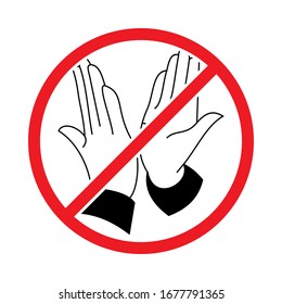 an illustration of don't do hi five with vector on white background