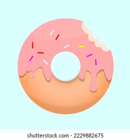ilustración de un donut con una marca de mordedura