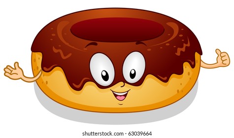 Illustration of a Donut Character Giving a Thumbs Up