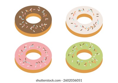 Illustration of a donut with colored spray paint