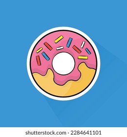Illustration of Donut in Flat Design