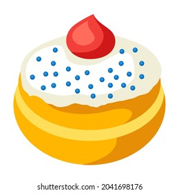 Illustration of donut. Food item for bars, restaurants and shops.