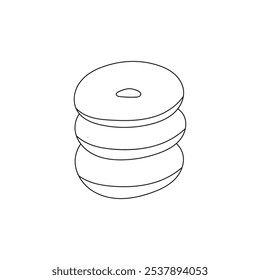 Esboço de linha de rosca da ilustração com fundo em branco