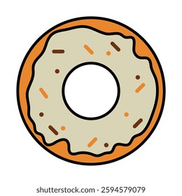 Illustration of a Donut with Sprinkles