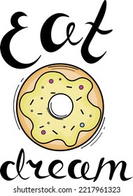 illustration of a donut with text