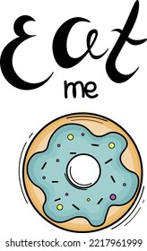ilustración de un donut con texto