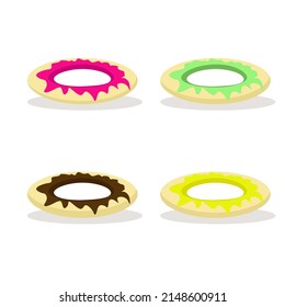 Illustration of donuts with four kinds of very interesting styles, and can be used for whatever you like, etc.