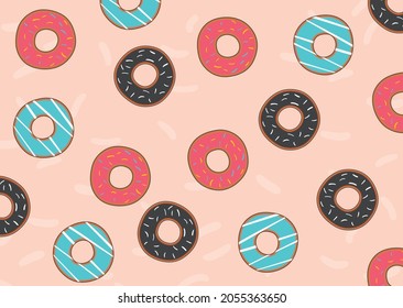 Ilustración de donuts con tres topping diferentes