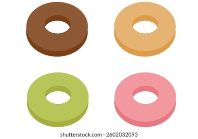 Illustration of donuts of various flavors