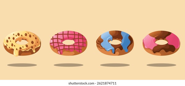 illustration of donuts with various flavors