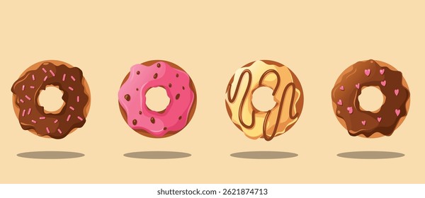 illustration of donuts with various flavors