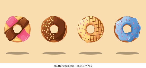 illustration of donuts with various flavors