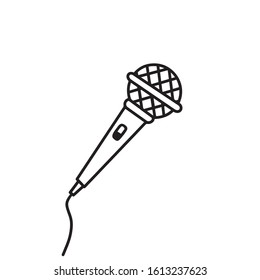 Illustration of doodle microphone. 