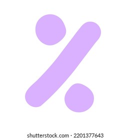 Illustration Doodle Ornament Symbol Percent Sign in Pastel Colors to Create Doodle Art