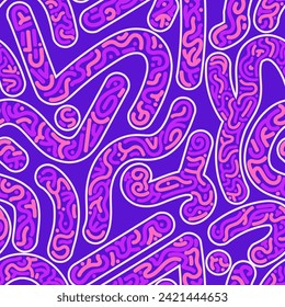 illustration of doodle seamless pattern inside the line