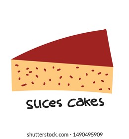 illustration doodle slices cakes design. - vector