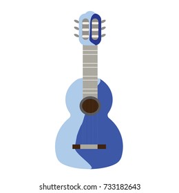 Guitar vector illustration. Doodle style. Design icon, print, logo, symbol, decor, textile, paper.