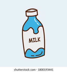 Illustration doodle vector of bottle of milk