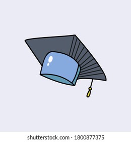 Illustrationsdoodle-Vektorgrafik des Graduierungsgeweins