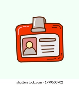 Illustration doodle vector of identity card