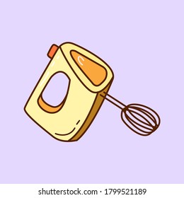 Illustration doodle vector of kitchen mixer