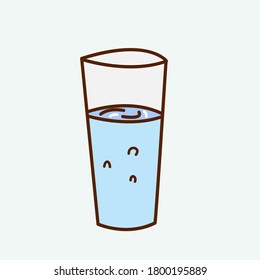Illustrationsdoodle-Vektorgrafik von Leitungswasser in einem Glas
