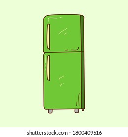 Illustration doodle vector of refrigerator vector