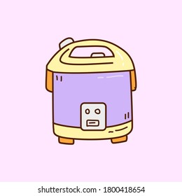 Illustration doodle vector of rice cooker