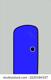 An illustration of a door in blue