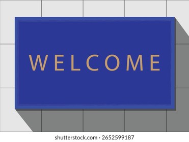 Illustration of a doormat with the words "Welcome" written on it