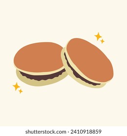 illustration of dorayaki japan desserts