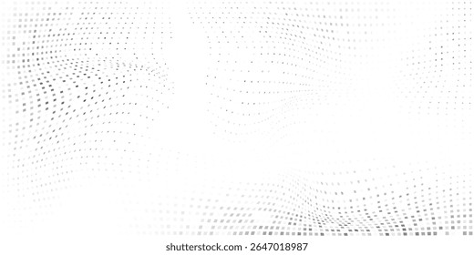 Illustration dot mesh halftone gradient texture. Vanishing polka dot background. Repeating dots gradation vector abstract simple art