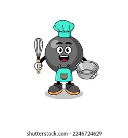 Illustration of dot symbol as a bakery chef , character design