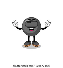 Illustration of dot symbol with a vr headset , character design