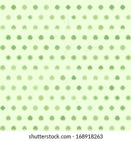  illustration of dots filled with shamrocks, seamless pattern, eps10