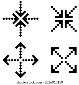 illustration with dotted arrow pointers. Digital background. Dotted arrow pointers in modern style. Vector illustration. Stock image. 
