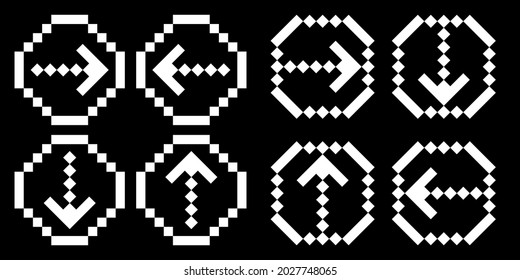 illustration with dotted arrow pointers. Digital background. Dotted arrow pointers in modern style. Vector illustration. Stock image. 