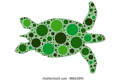 illustration of dotted green turtle