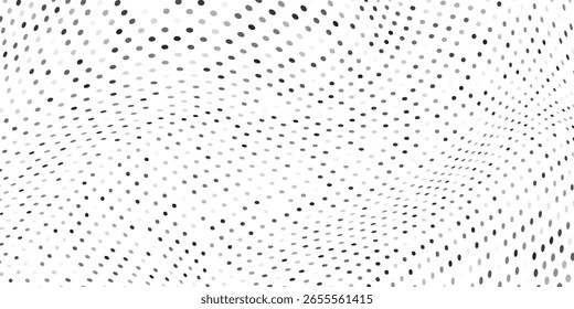 Darstellung gepunkteter Halbtongradient-Textur. Verschwindende polka dot moderne abstrakte Kunst Design