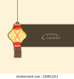 Illustration of a dotted hanging lamp with stylish text on label.