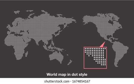 
Illustration of a dotted world map