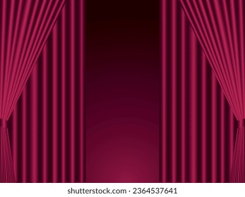 Illustration of double burgundy curtains